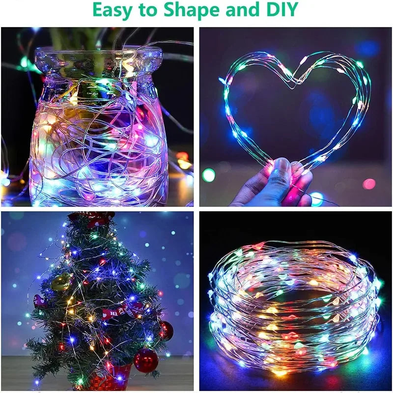 3M LED Curtain String Lights – Fairy Decoration USB Holiday Garland Lamp with 8 Modes for Home, Garden, Christmas, Party, New Year &amp; Wedding