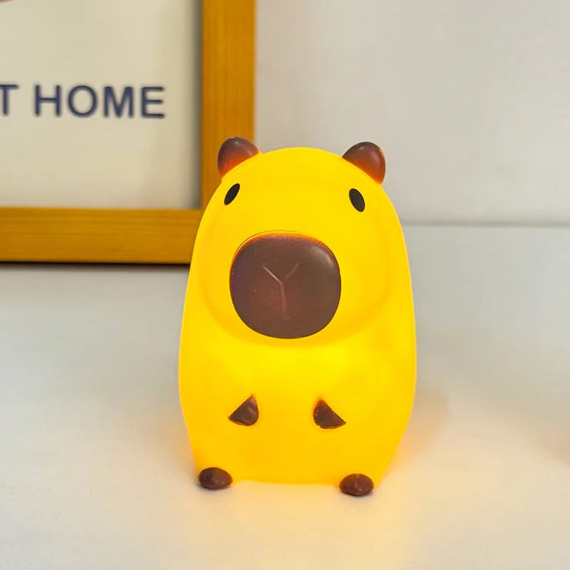 Mini Cartoon Vinyl Capybara Night Light Kapibala Animal Bedside Lamp Battery Powered Christmas Gift for Kids Girls Boys Women