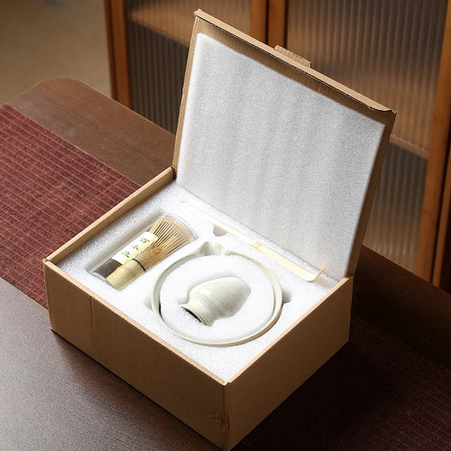 4-Piece Japanese Matcha Tea Set with Bamboo Whisk