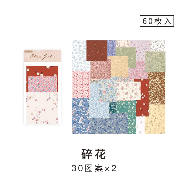 60-Sheet Floral Scrapbook Paper Pack