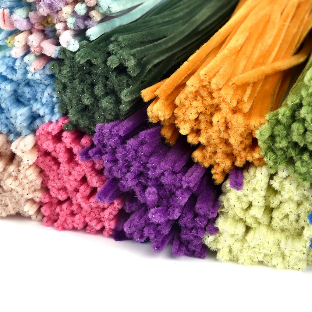 100pcs Colorful Chenille Stems – Soft Pipe Cleaners for DIY Crafts | 30cm Twist Plush Wire Sticks for Kids & Creative Hobbies