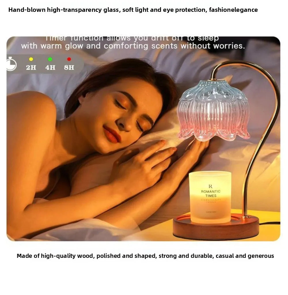 Flower Candle Warmer Lamp with Timer, Dimmable Candle Lamp Warmer, Christmas Birthday Gift, House Warming Decor, For Jar Candles