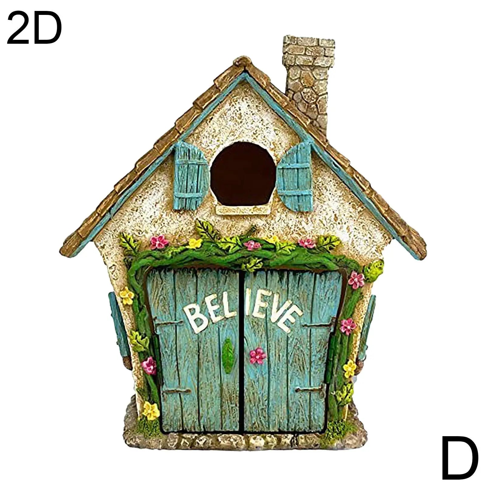 2D Fairy Garden Miniatures Gnome Window Door Set – Pendant Glow In The Dark Creative Ornaments Crafts for Fairy Garden Decorations