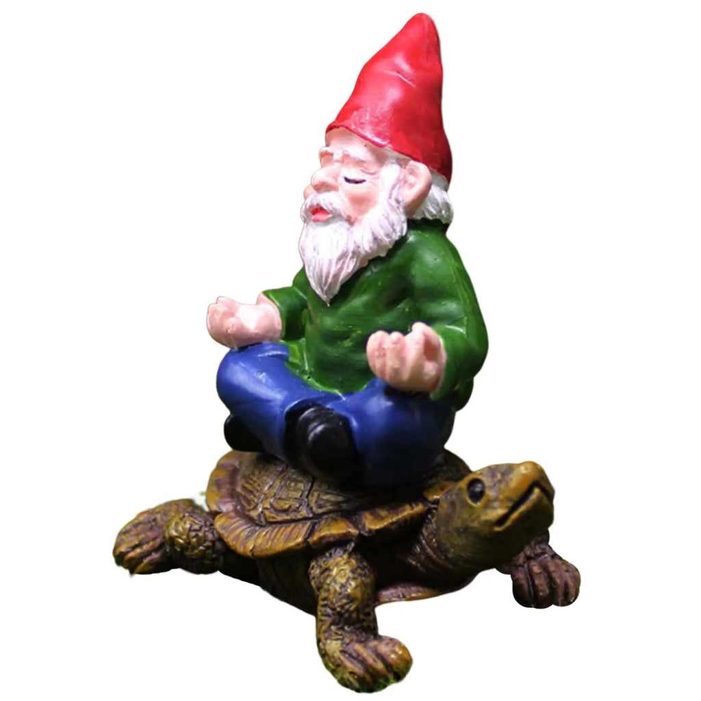 Creative Garden Gnome Statue Decorations – Hand Painted Lawn Decoration Riding Turtle for Landscape, Home, Courtyard &amp; Garden Decor