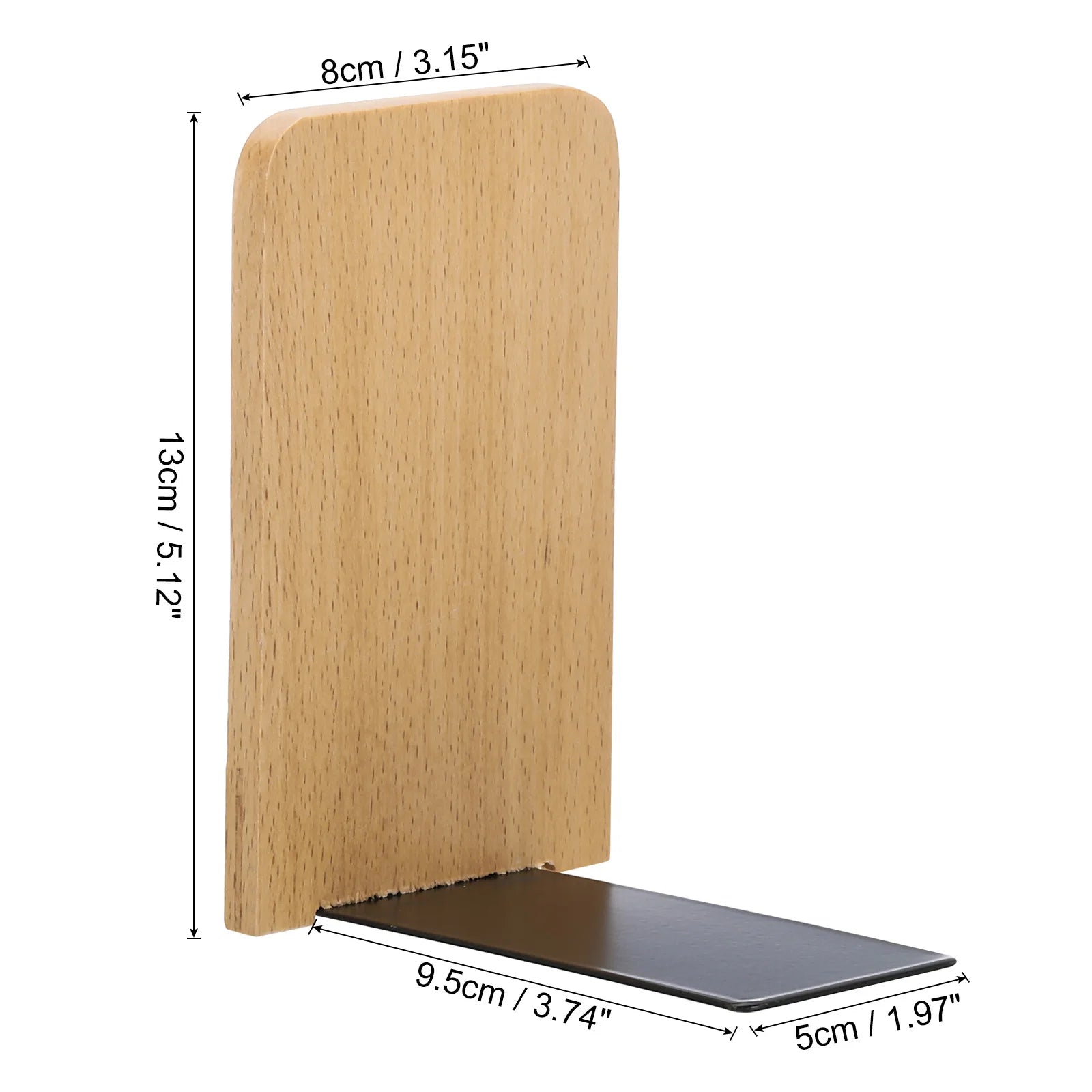 Wood & Metal Desktop Bookends (Set of 2)