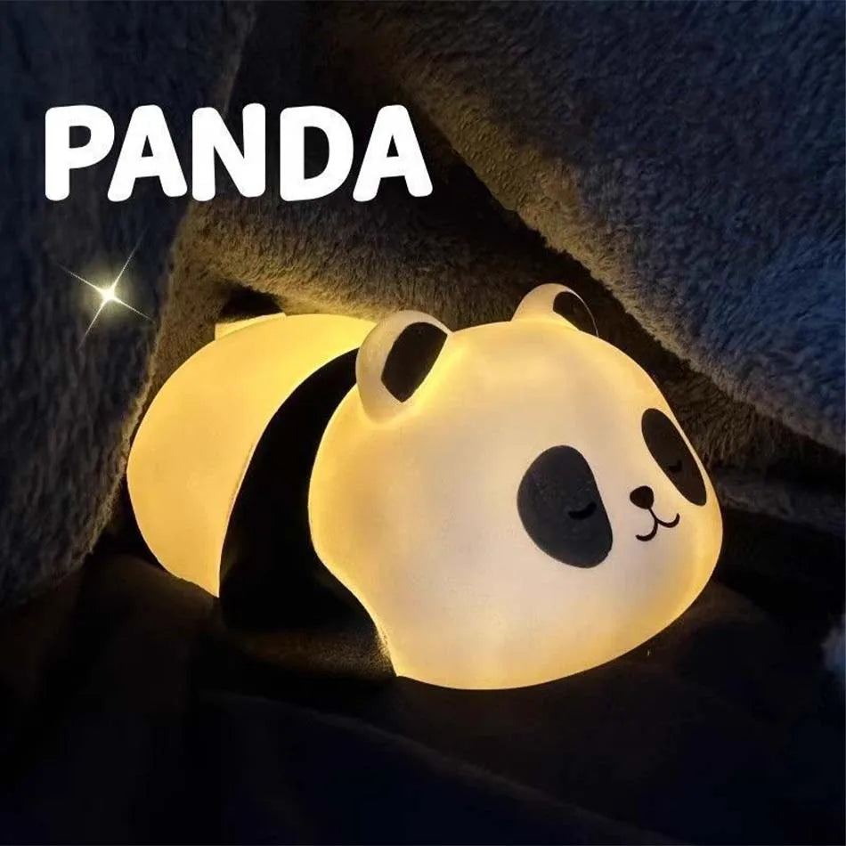 New Panda LED Night Light Living Room Cute Panda Plastic Lamp Bedside Decor Creative Kids Night Light Birthday Gift Decoration
