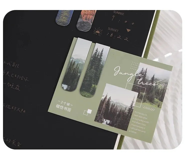 Forest Landscape Magnetic Bookmark Set