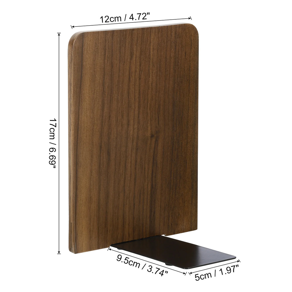 Wood & Metal Desktop Bookends (Set of 2)