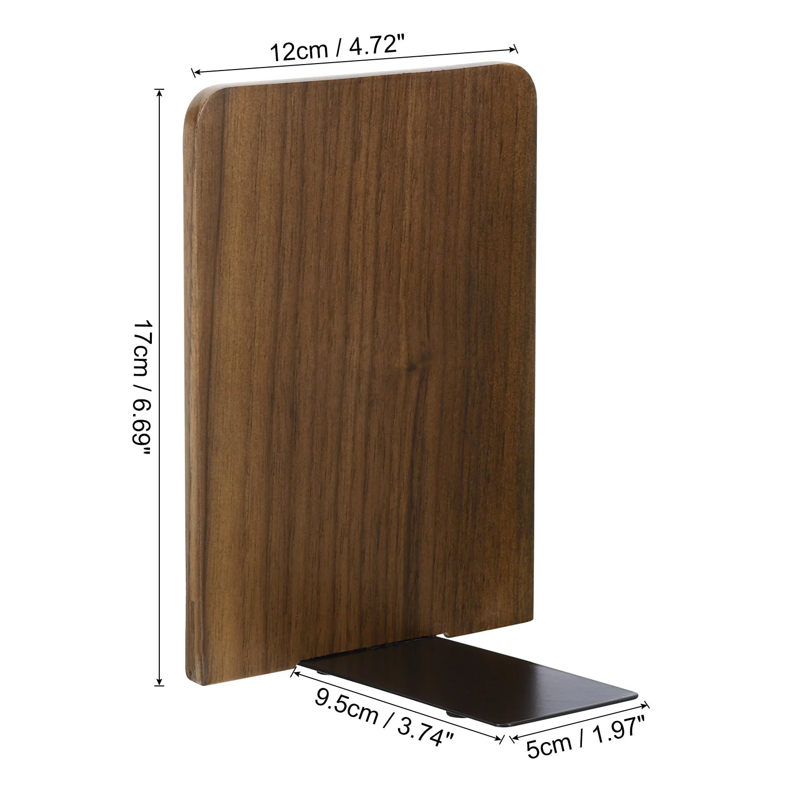 Wood & Metal Desktop Bookends (Set of 2)