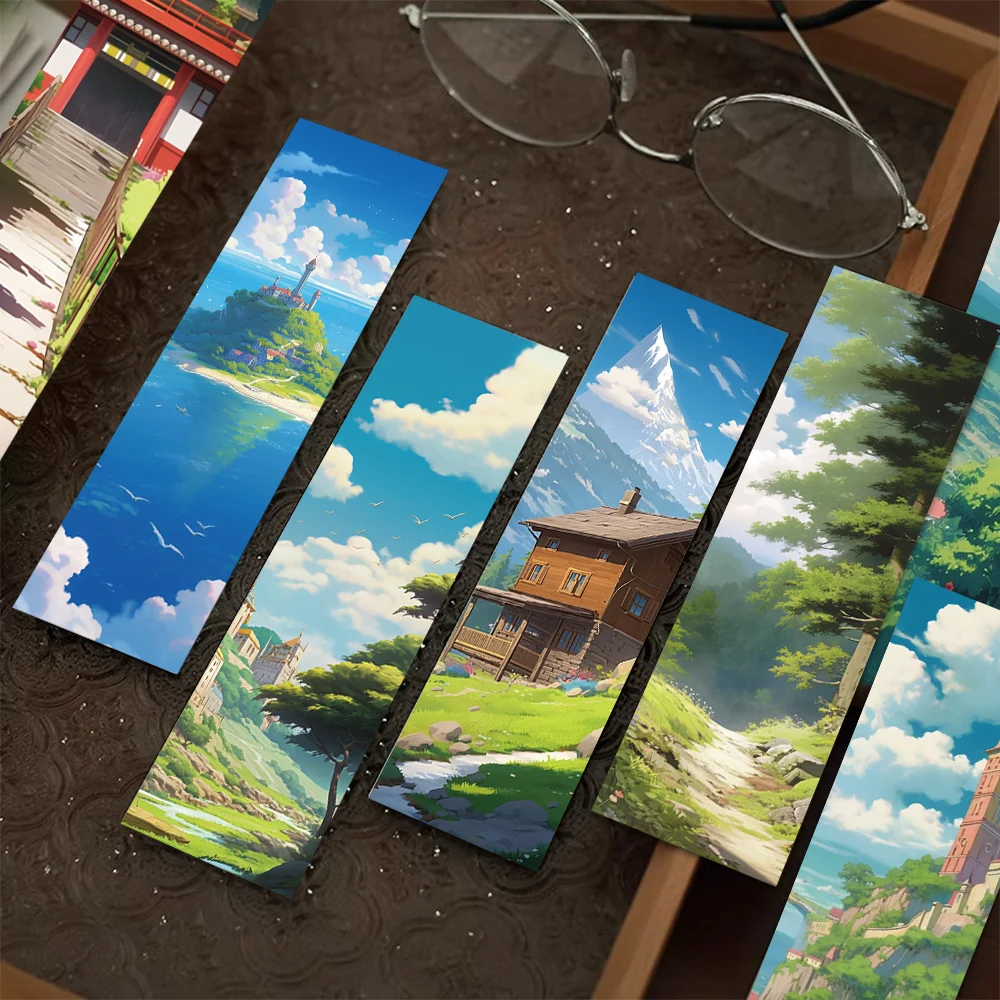 30Pcs Hayao Miyazaki Manga Style Bookmarks Student Gifts DIY Creative Art Decoration Reading Book Page Marking Cards