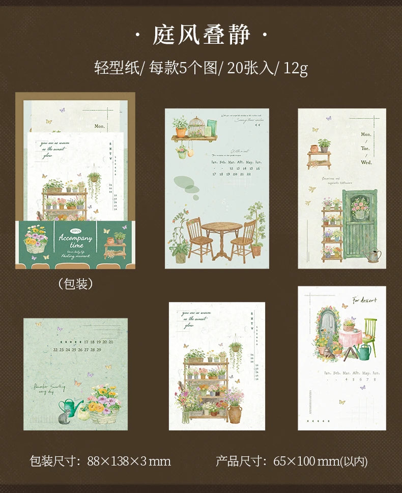 Journal GO 20pcs Time with You Note Pads Creative Warm Journaling Scrapbook Decorative Material Paper Stationery Notes