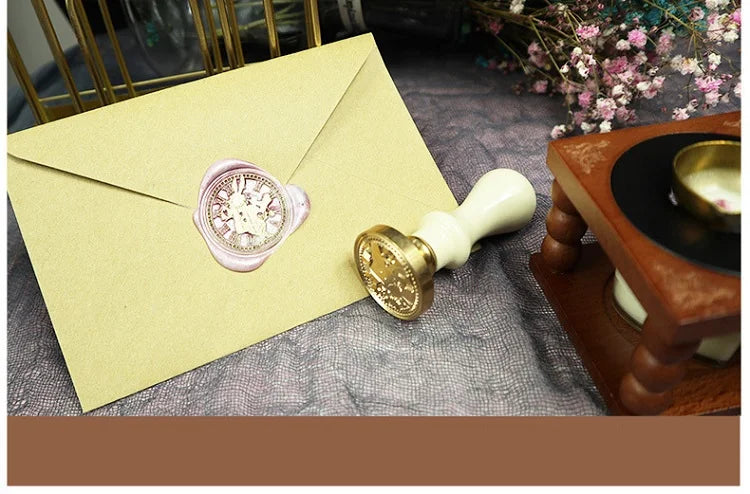 Wax Bead Pot Stick Heater Wax Seal Stamp Set Lacquer Furnace Seal Spoon Handle Stamp Melting Spoon Rubber Wood Melting Heater