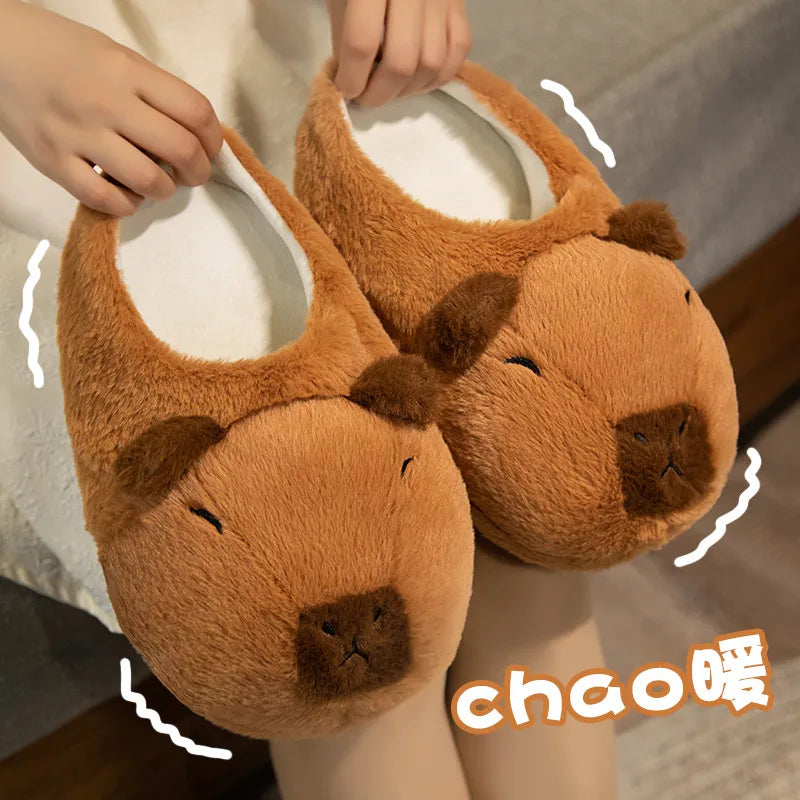 Highland Cow Capybara  Plush Slippers Cartoon Capibara Cotton Shoes Cute Animals Slipper Women Men Halloween Christmas Gifts