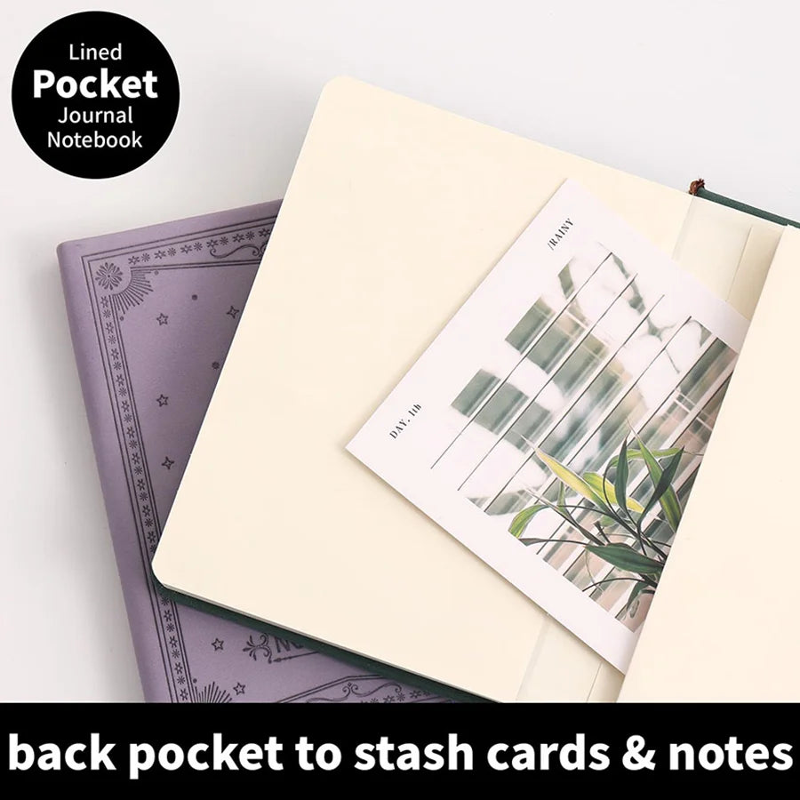 A6 Leather Pocket Lined Notebook