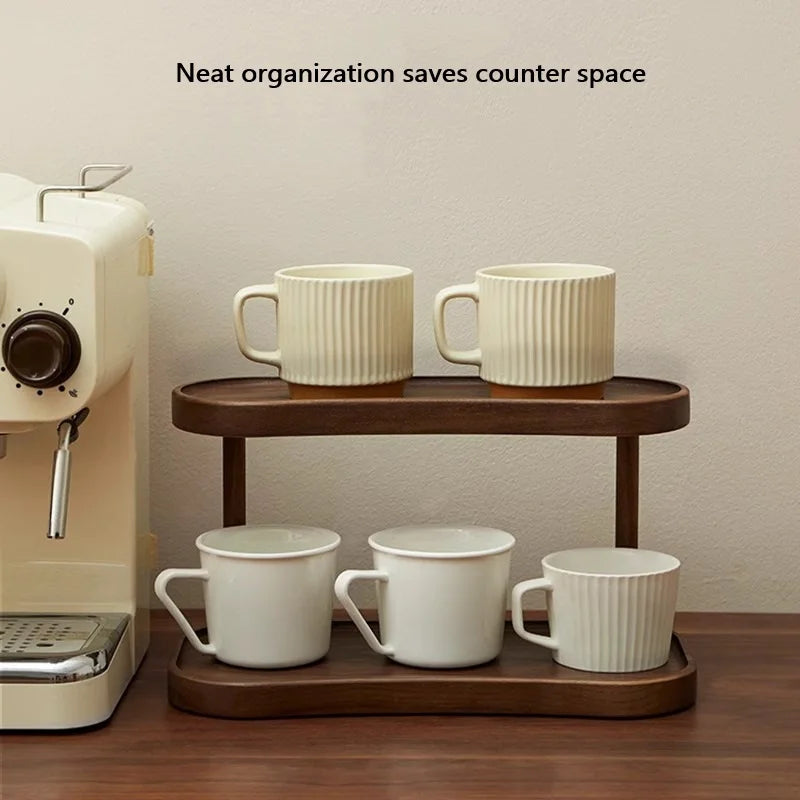 2-Tier Bamboo Vanity & Coffee Bar Organizer