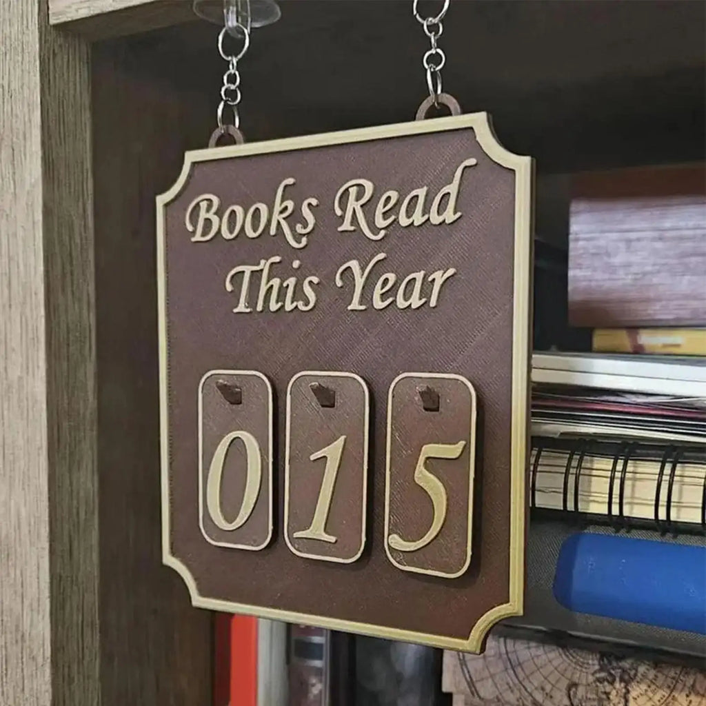 3D Printing Book Shelf Decor Books Read This Year Counter Up To 999 Modern Ornament Study Reader Library Hanging Decorations
