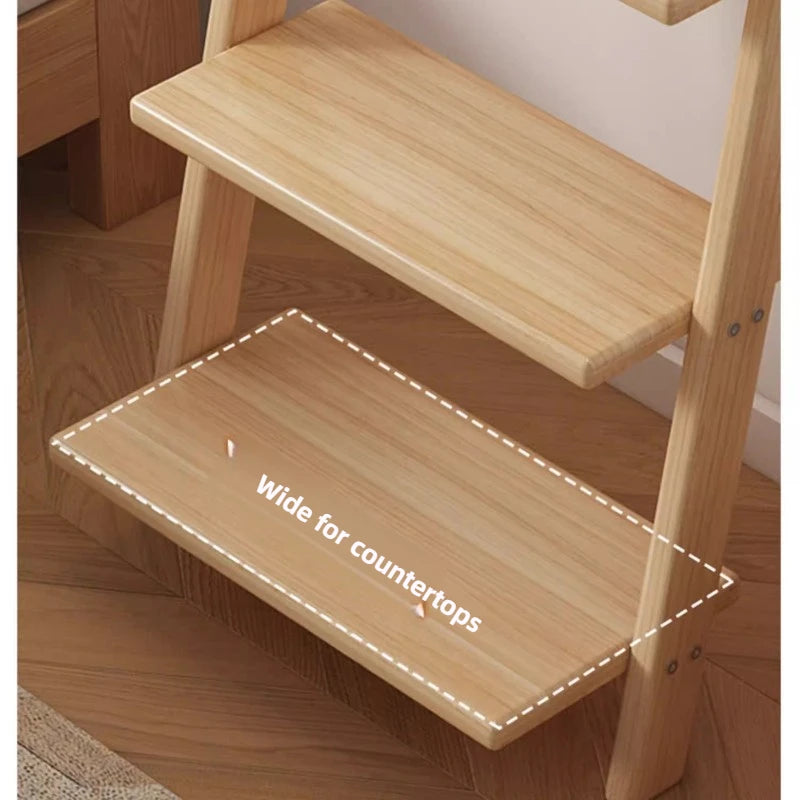 Solid Wood Ladder Shelf Storage Rack
