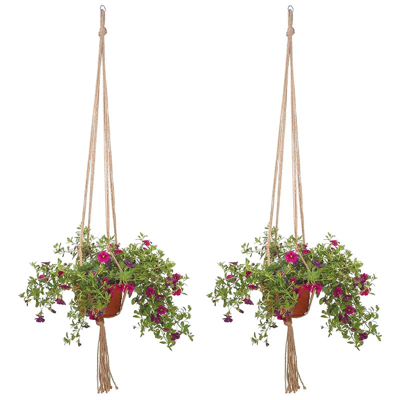 Hanging Flower Pot Net Planters for Hanging – Woven Plant Holder for Gardening, Planter Hanger Rack