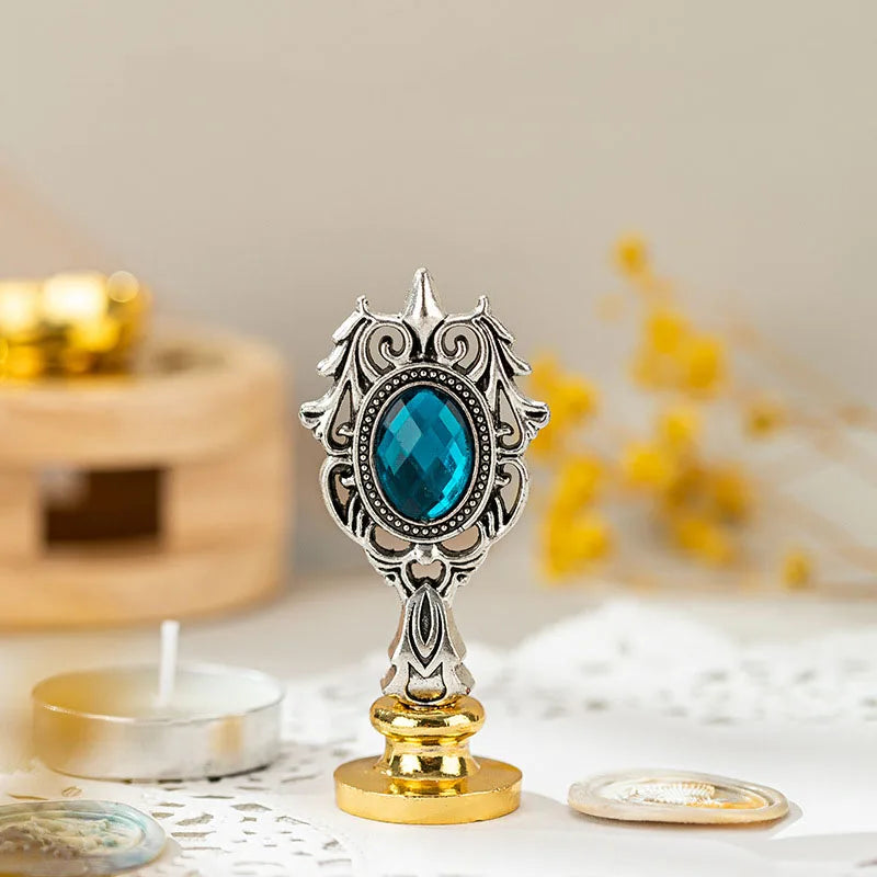 Wax Bead Pot Stick Heater Wax Seal Stamp Set Lacquer Furnace Seal Spoon Handle Stamp Melting Spoon Rubber Wood Melting Heater