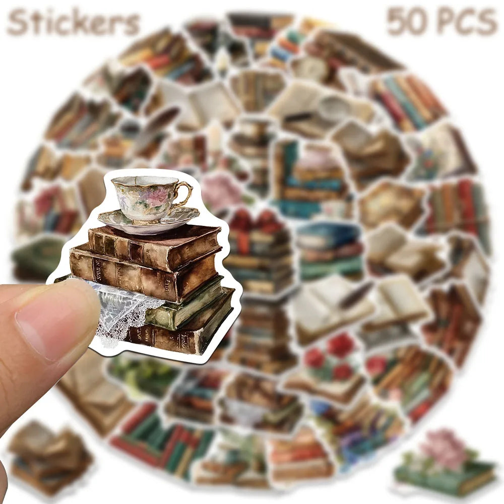 Vintage Book Sticker Decals