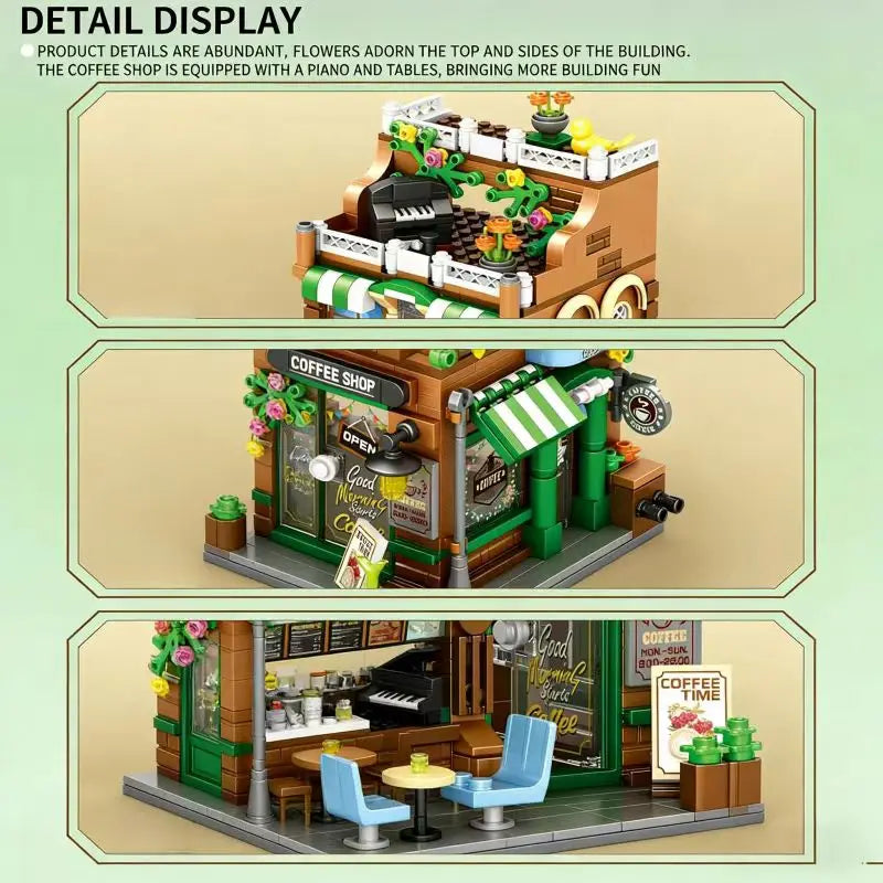 City Street Coffee Shop Modular Building Block Set