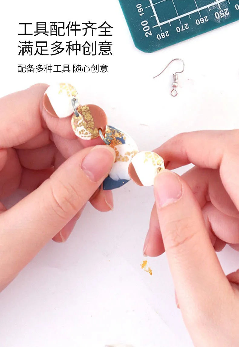 DIY Polymer Clay Jewelry Earring Making Kit – Modeling Clay with Sculpting Tools, Oven-Bake or Air-Dry Art Craft for Teens &amp; Adults