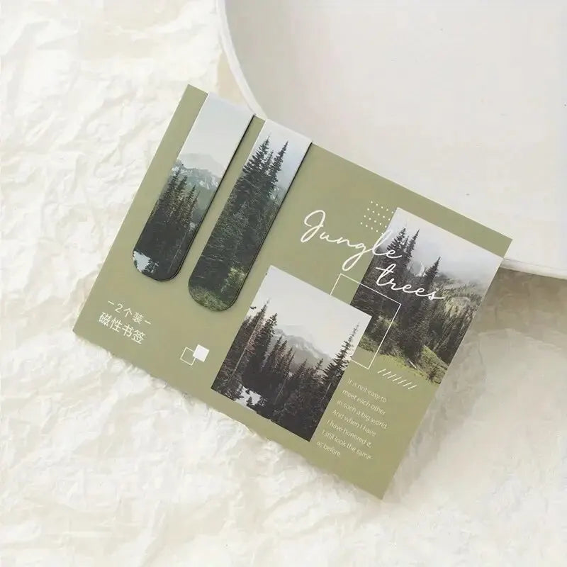Forest Landscape Magnetic Bookmark Set