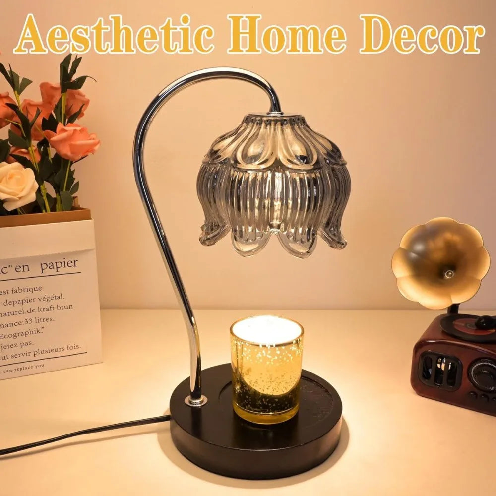 Flower Candle Warmer Lamp with Timer, Dimmable Candle Lamp Warmer, Christmas Birthday Gift, House Warming Decor, For Jar Candles