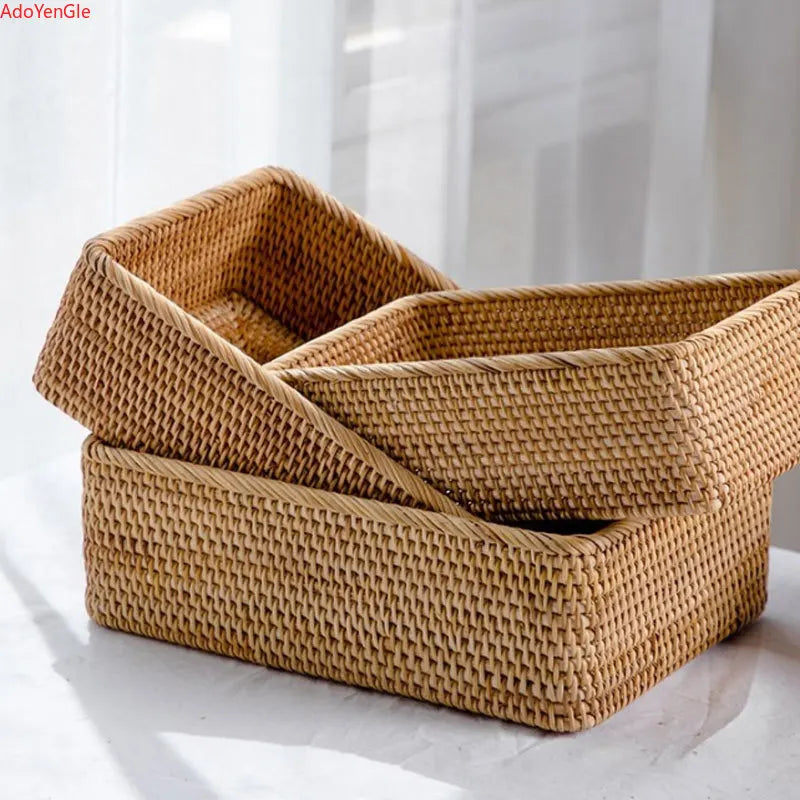 Rattan Bamboo Woven Storage Basket