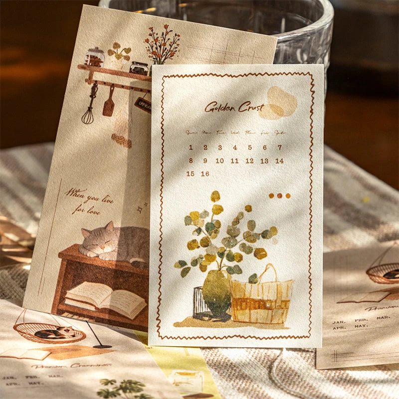 Journal GO 20pcs Time with You Note Pads Creative Warm Journaling Scrapbook Decorative Material Paper Stationery Notes