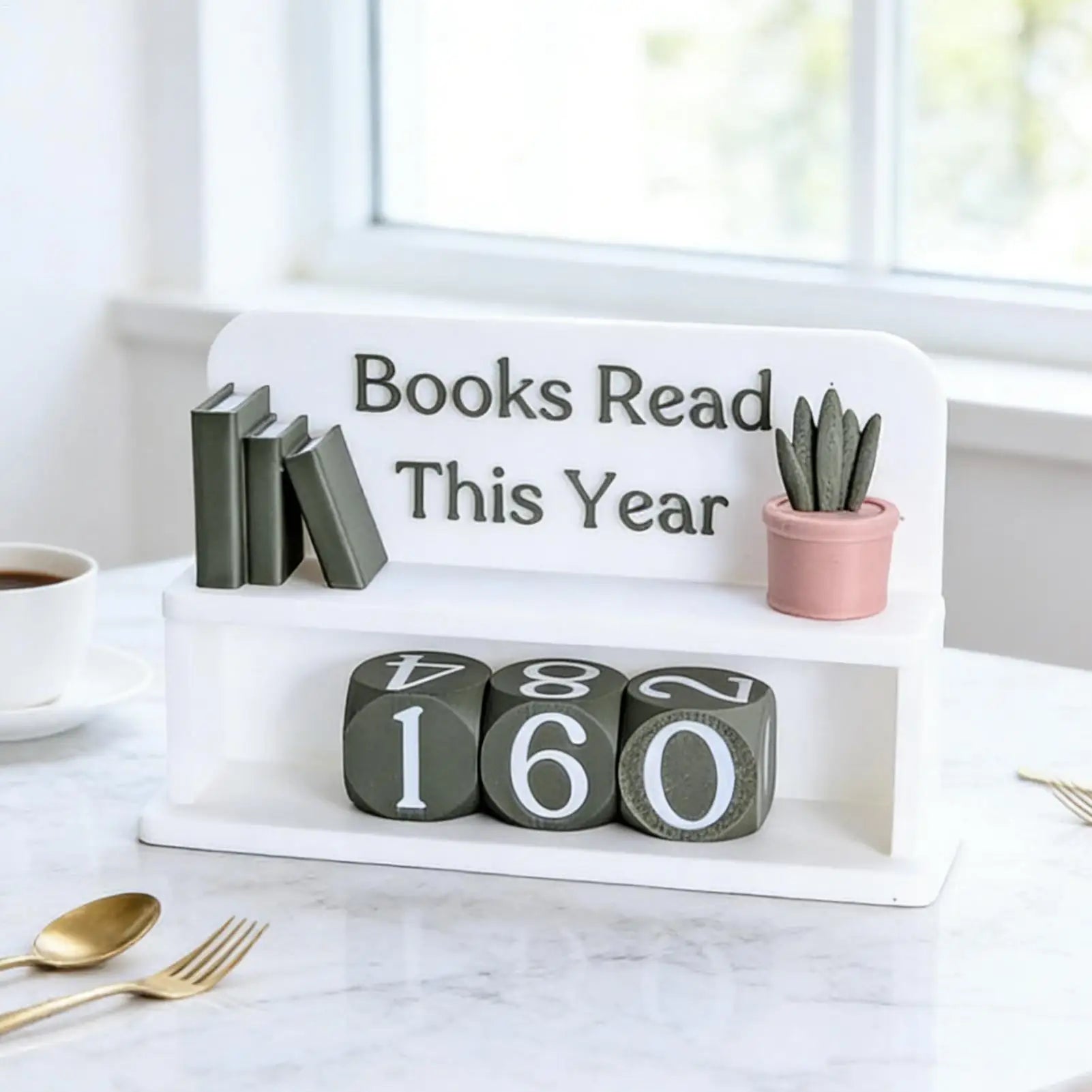 Books Read This Year Counter Bookish Track Shelf Ornament Books Read This Year for Home Librarian Classroom Women Men Kids