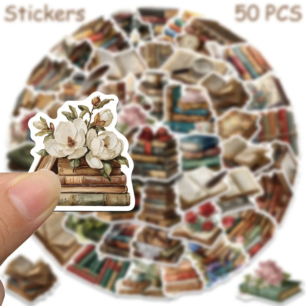 Vintage Book Sticker Decals