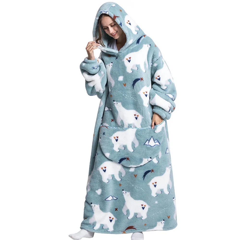 Wearable Sherpa Fleece Blanket Hoodie