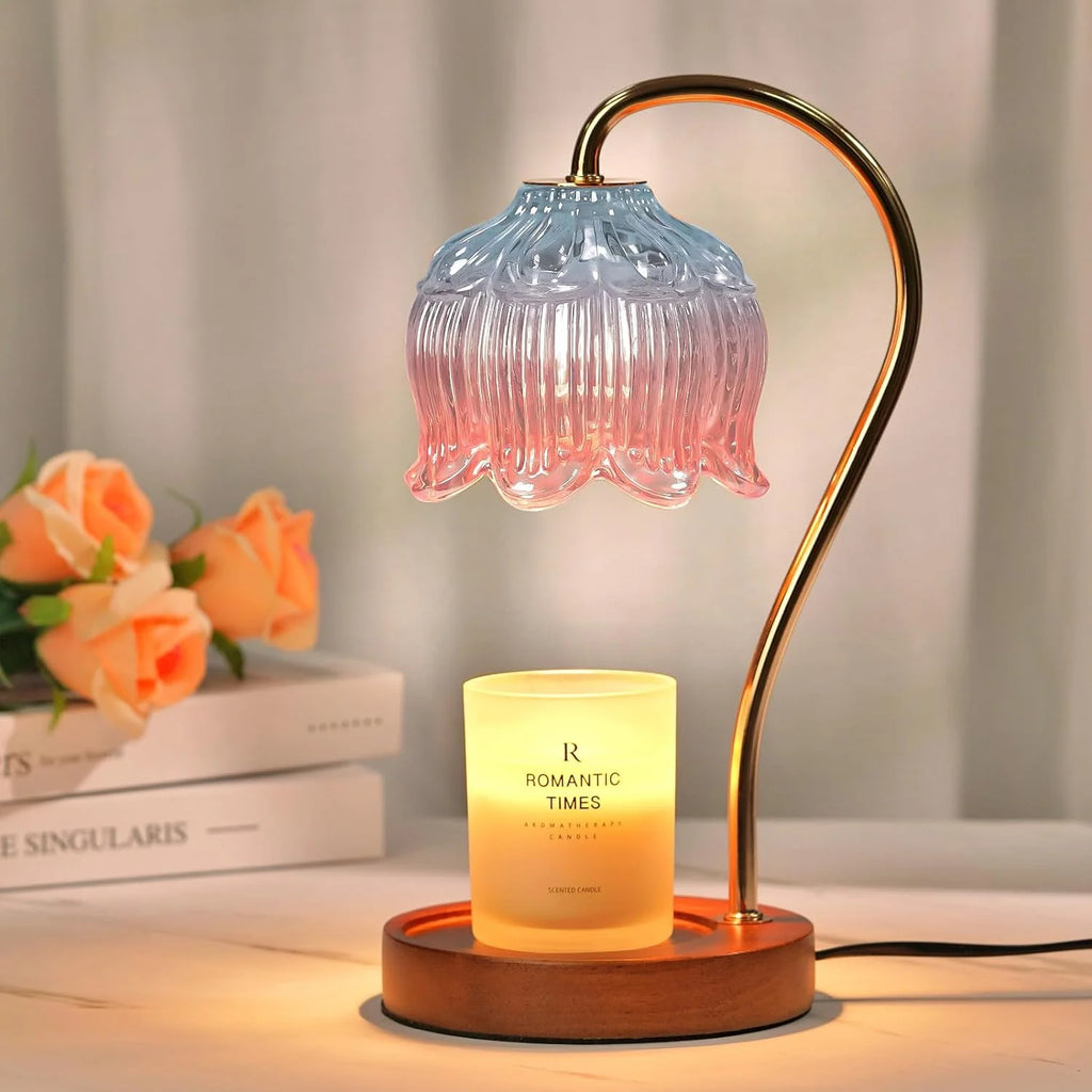 Flower Candle Warmer Lamp with Timer, Dimmable Candle Lamp Warmer, Christmas Birthday Gift, House Warming Decor, For Jar Candles