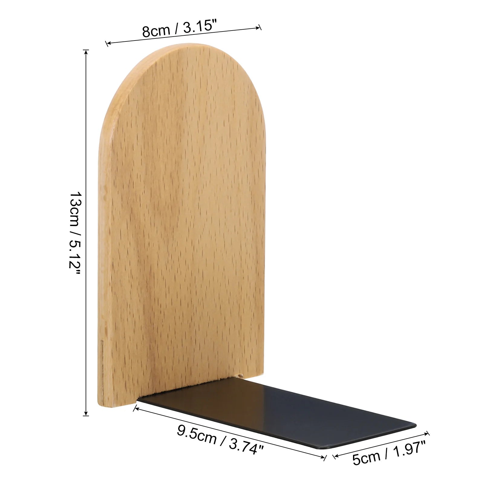 Wood & Metal Desktop Bookends (Set of 2)