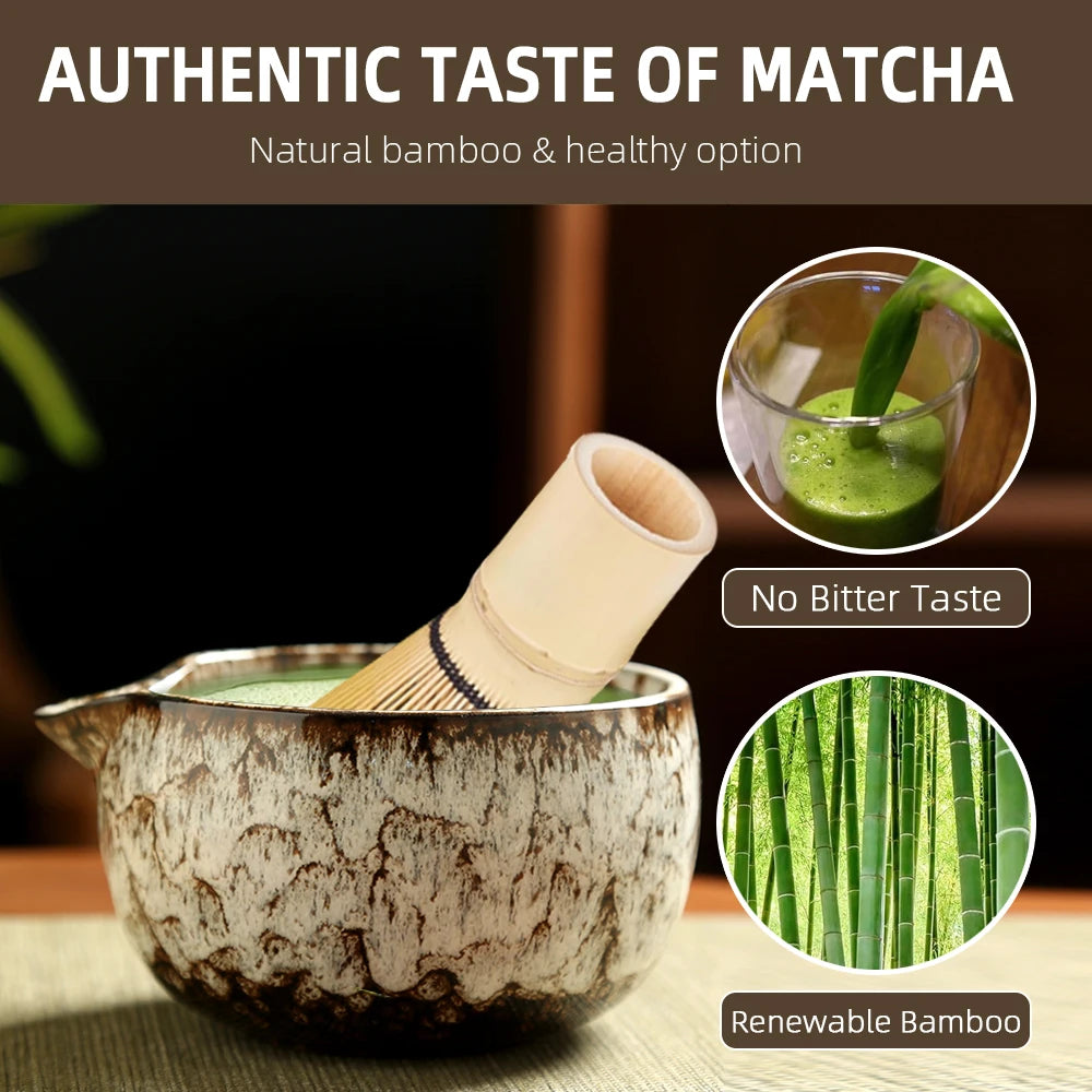 6PCS Japanese Matcha Tea Set – Whisk, Bowl & Accessories for Authentic Tea Rituals
