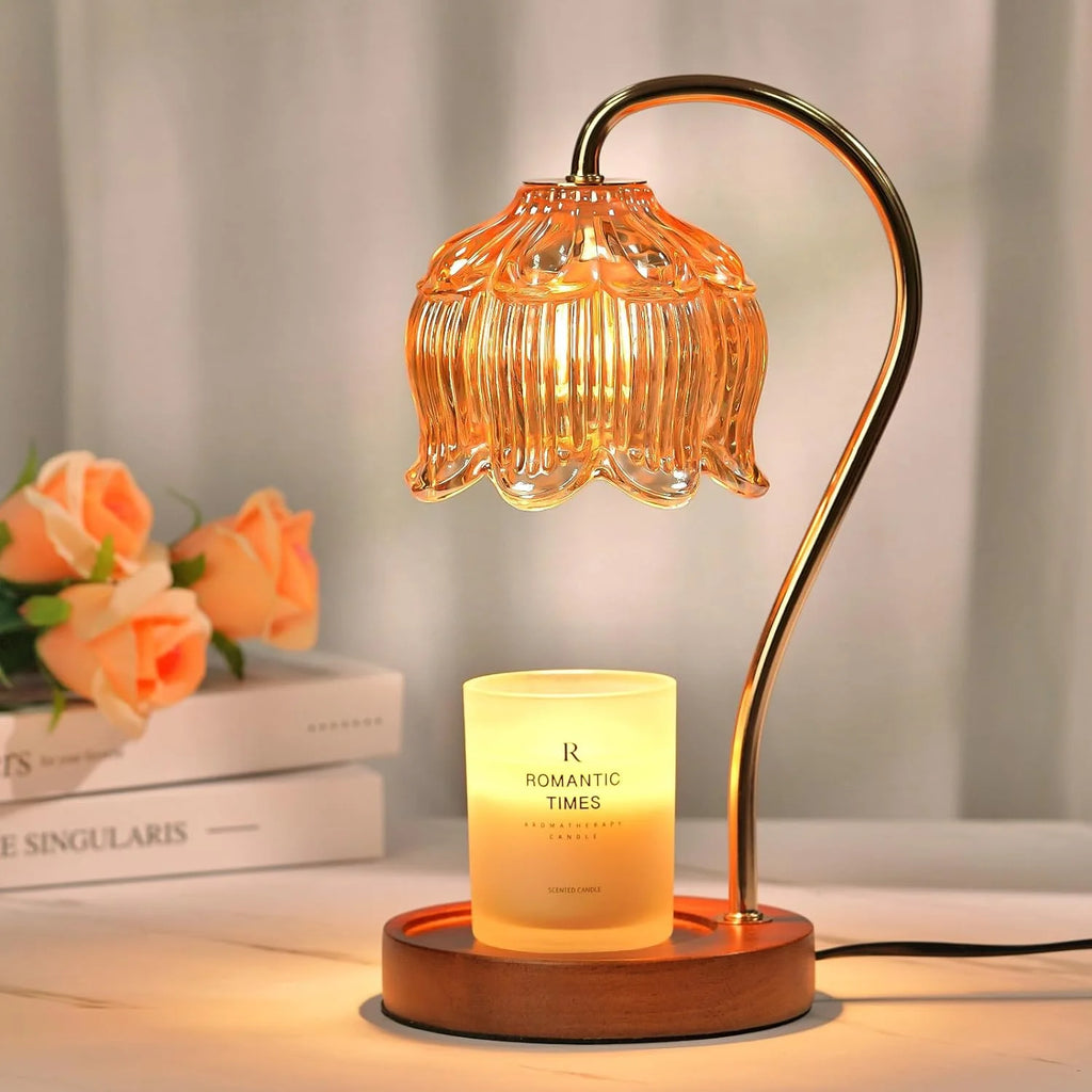 Flower Candle Warmer Lamp with Timer, Dimmable Candle Lamp Warmer, Christmas Birthday Gift, House Warming Decor, For Jar Candles