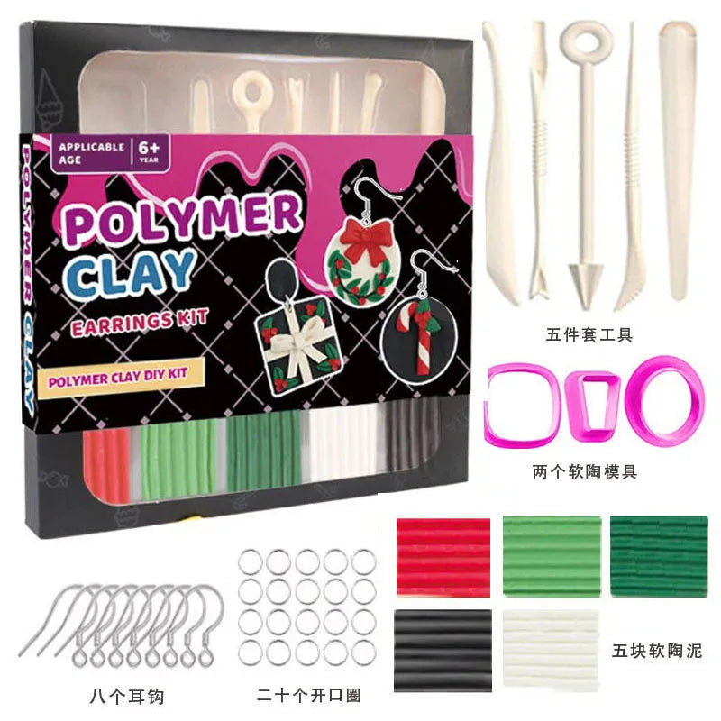 DIY Polymer Clay Jewelry Earring Making Kit – Modeling Clay with Sculpting Tools, Oven-Bake or Air-Dry Art Craft for Teens &amp; Adults