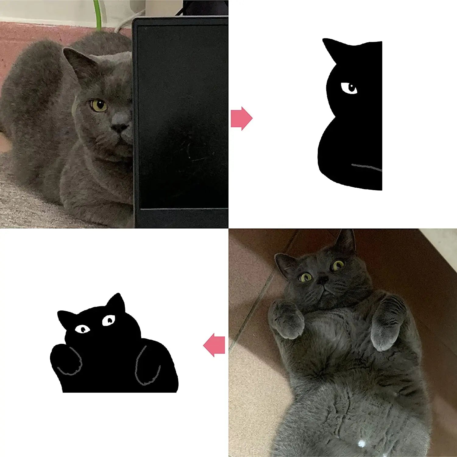 6-Piece Black Cat Magnetic Bookmarks