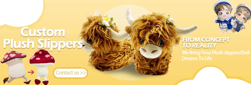 Highland Cow Fashion Bear Plush Slippers Women Men House Animals Soft Shoes Christmas Slipper Adults Indoor Shoes