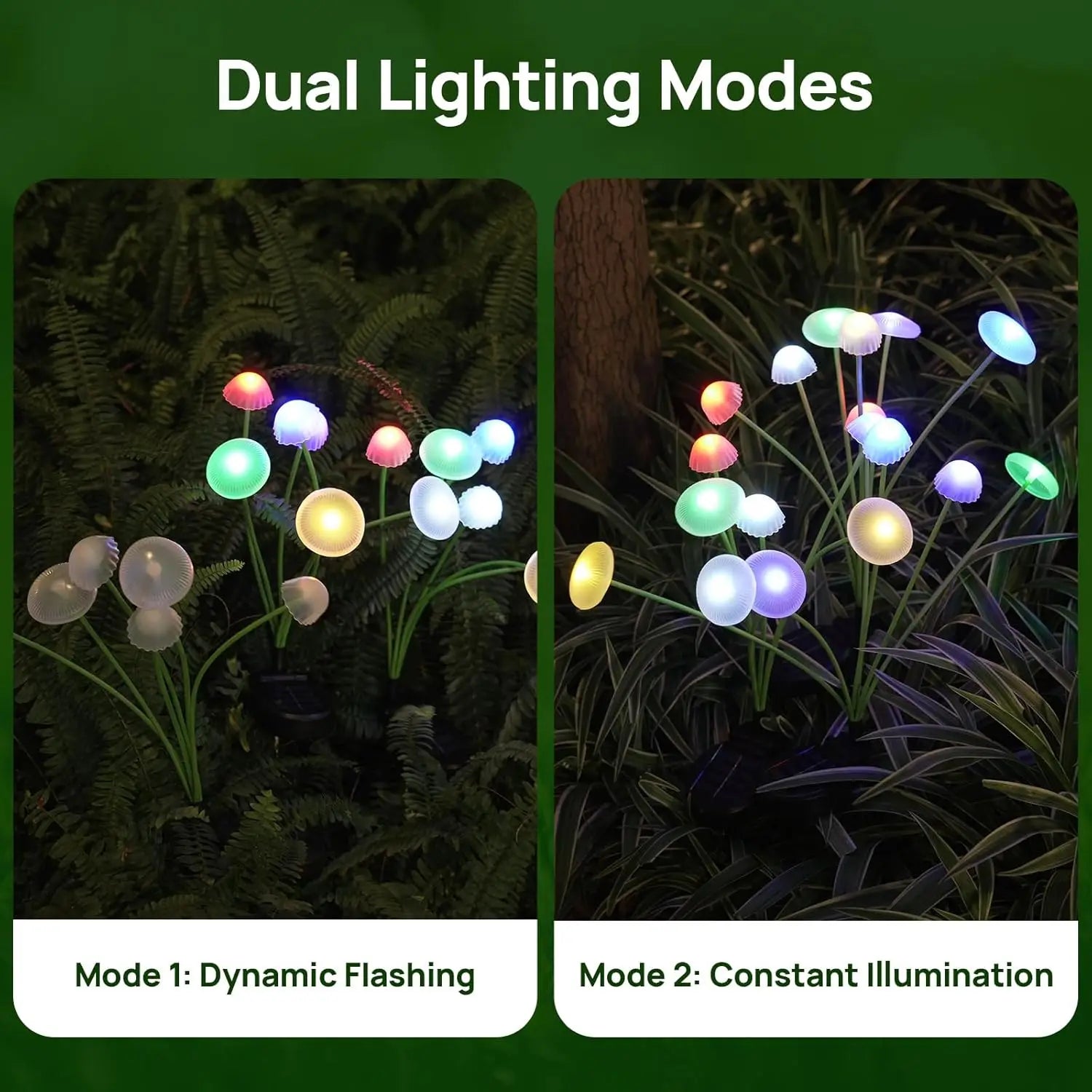 Solar Garden Lights Dual Mode LED – Solar Mushroom Lights Waterproof Jellyfish Decor for Yard, Patio & Pathway Ambiance