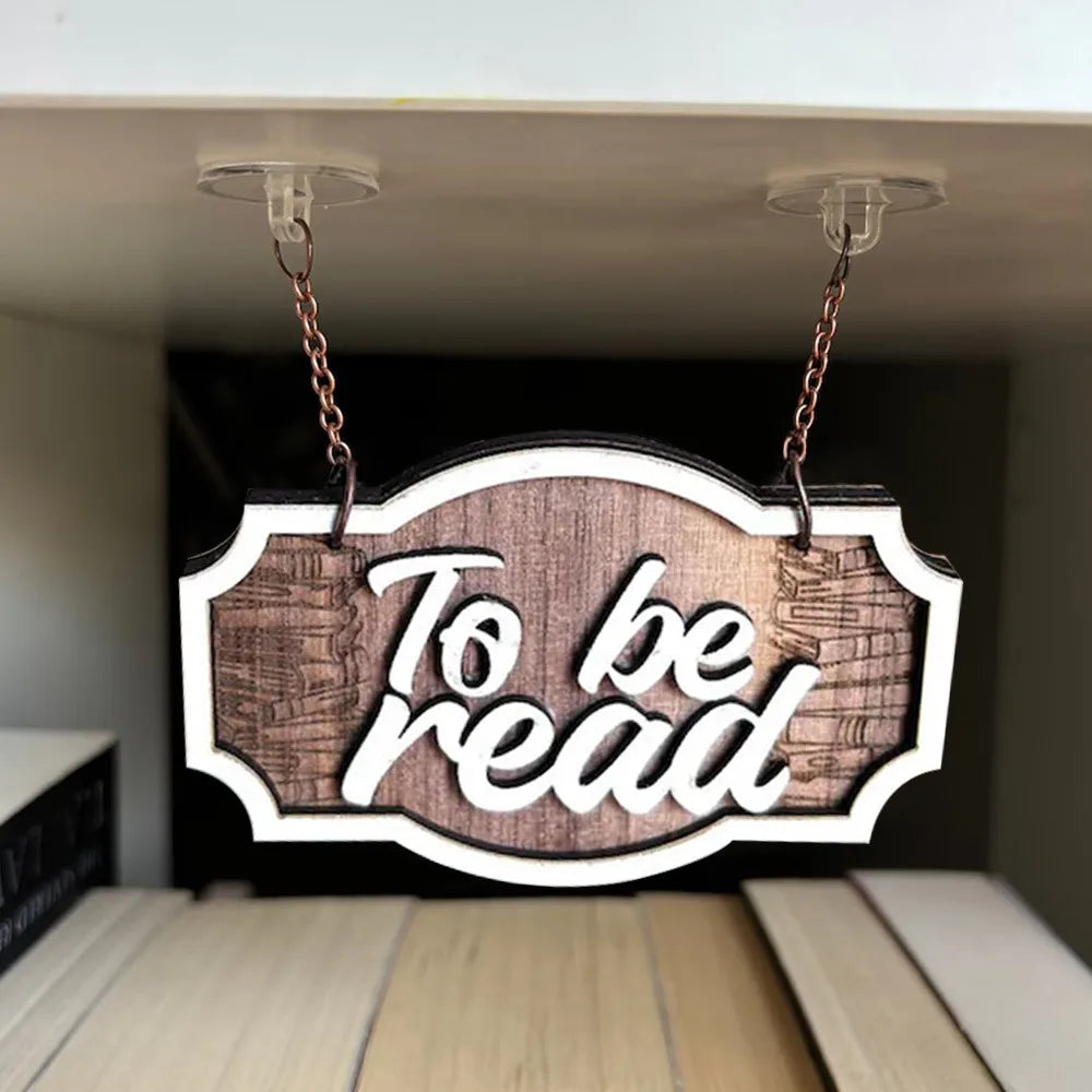 New Wooden Bookshelf Hanging Decoration Dark Romance Decorative Bookshelf Classification Bookshelf Signs for Library