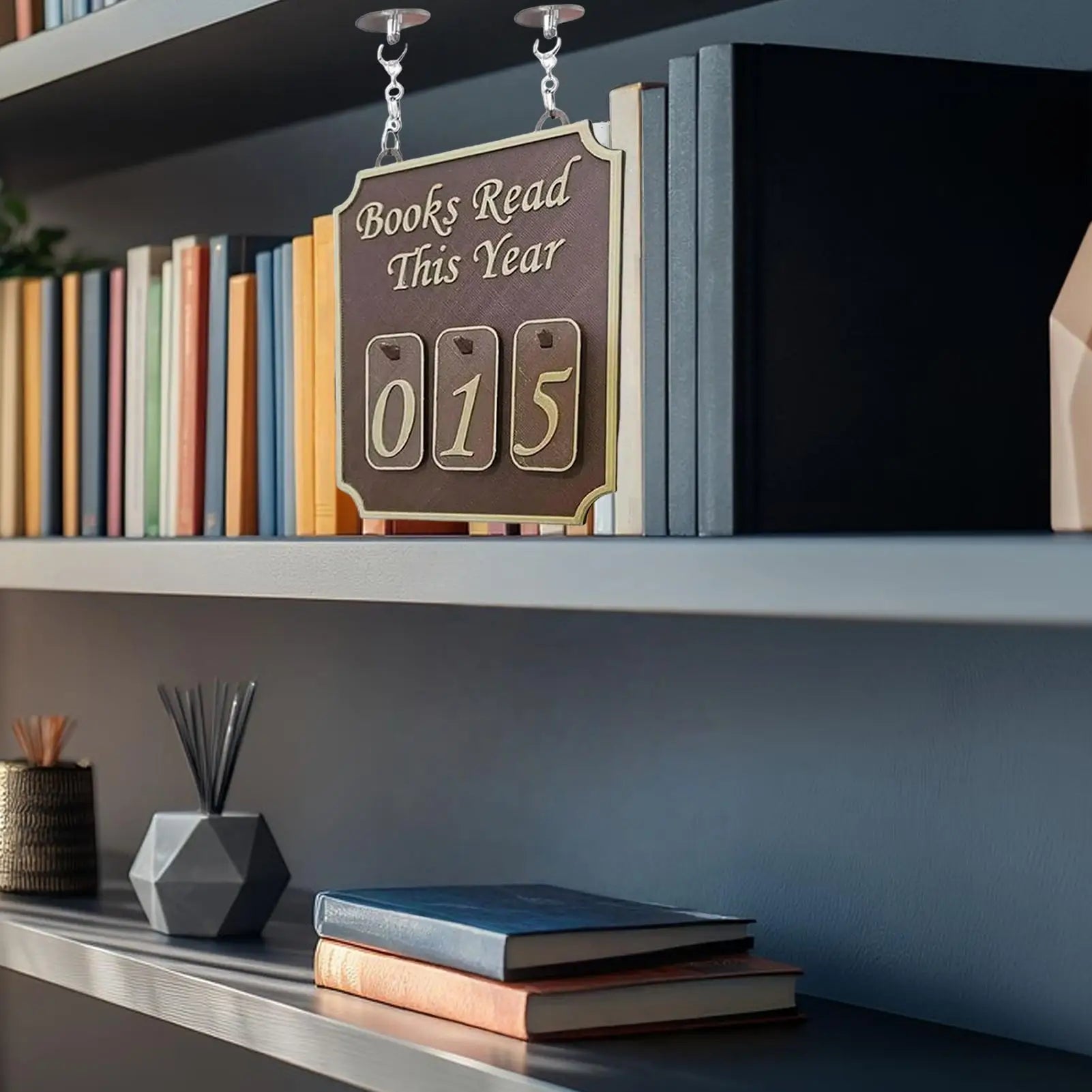 3D Printing Book Shelf Decor Books Read This Year Counter Up To 999 Modern Ornament Study Reader Library Hanging Decorations