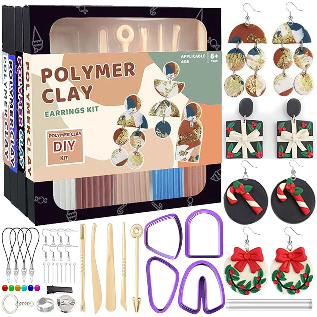 DIY Polymer Clay Jewelry Earring Making Kit – Modeling Clay with Sculpting Tools, Oven-Bake or Air-Dry Art Craft for Teens &amp; Adults