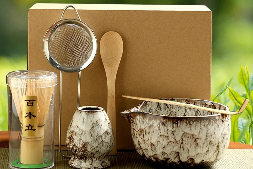 6PCS Japanese Matcha Tea Set – Whisk, Bowl & Accessories for Authentic Tea Rituals