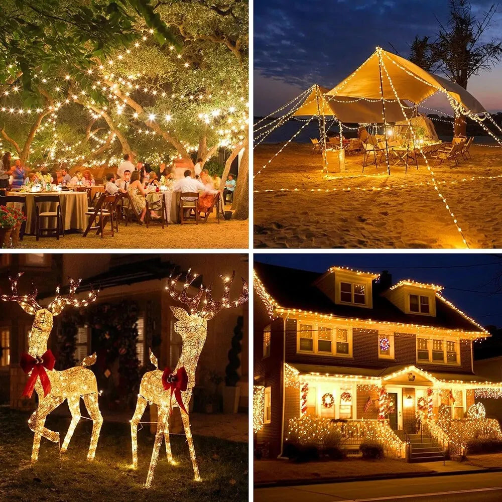 Solar String Lights Outdoor Waterproof – Solar Fairy Lights with 8 Modes for Garden, Patio, Wedding & Christmas Decorations