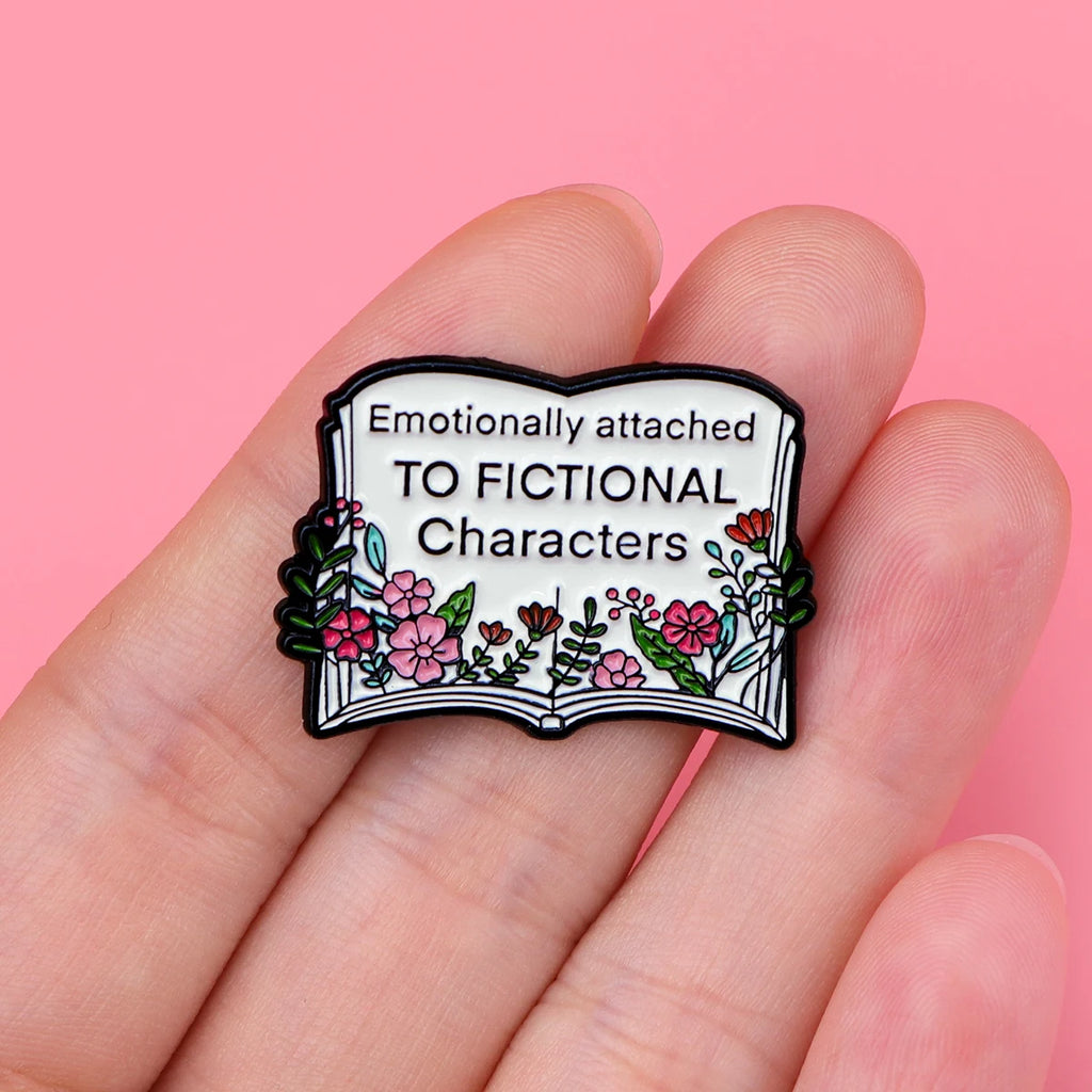 Black Cat Skeleton Book Enamel Pin