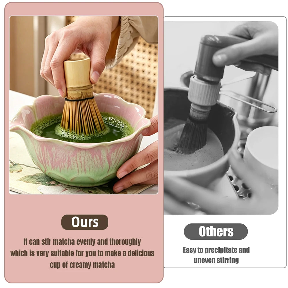 6-Piece Flower-Shaped Japanese Matcha Tea Set