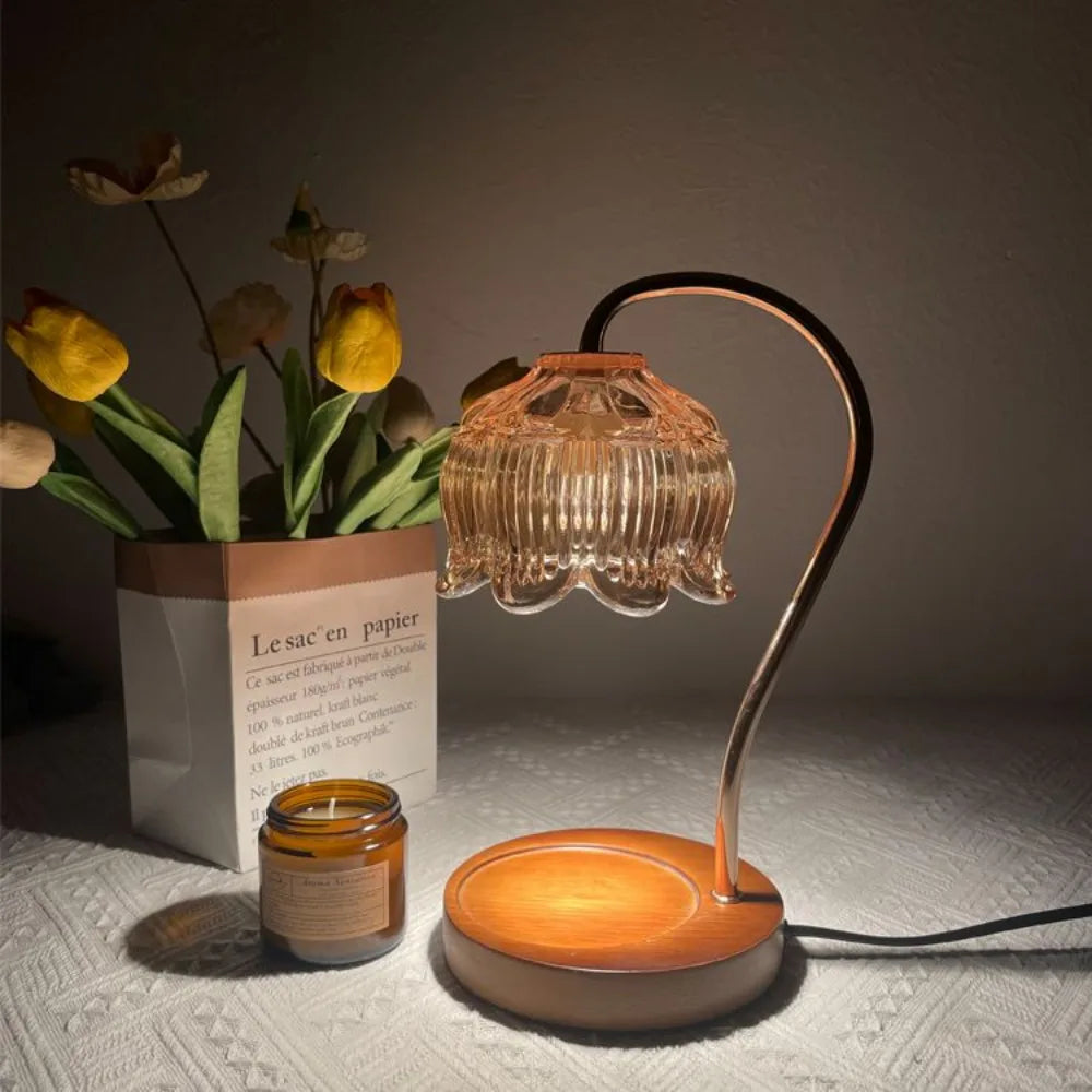 Flower Candle Warmer Lamp with Timer, Dimmable Candle Lamp Warmer, Christmas Birthday Gift, House Warming Decor, For Jar Candles