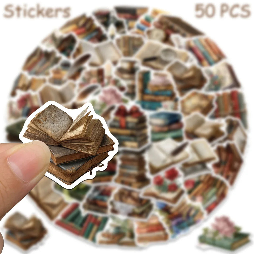 Vintage Book Sticker Decals